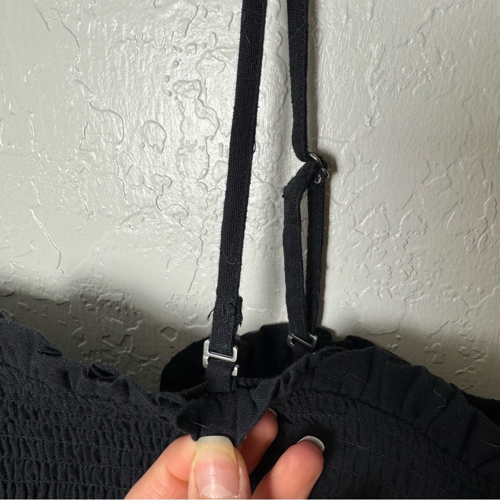 American Eagle Outfitters Smocked Black Top - Picture 4 of 8